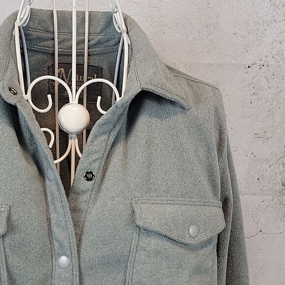 Natural Reflections Grey Long Sleeve Collar Button Down Shirt Women's Size SP - Picture 4 of 10